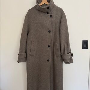 Zara Taupe Wool Blend Coat